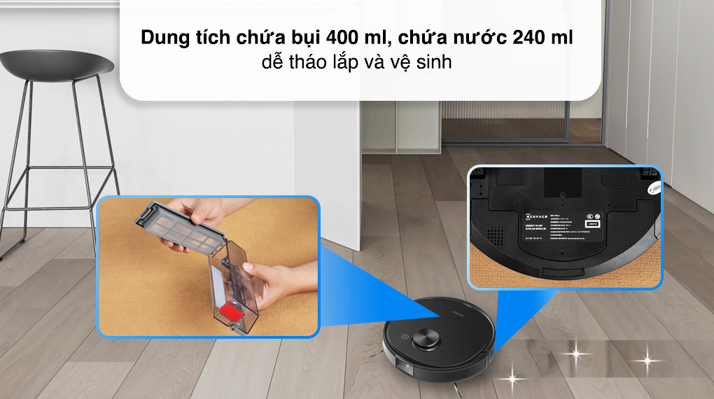 Ecovacs Deebot T9 Aivi dễ tháo lắp vệ sinh