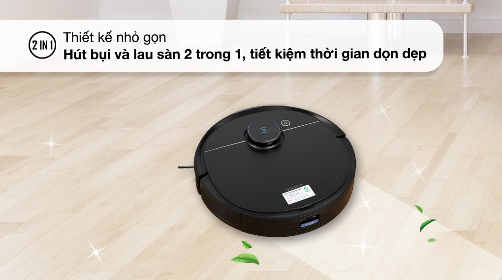 Ecovacs Deebot T9 Aivi thiết kế nhỏ gọn vừa hút bụi vừa lau nhà