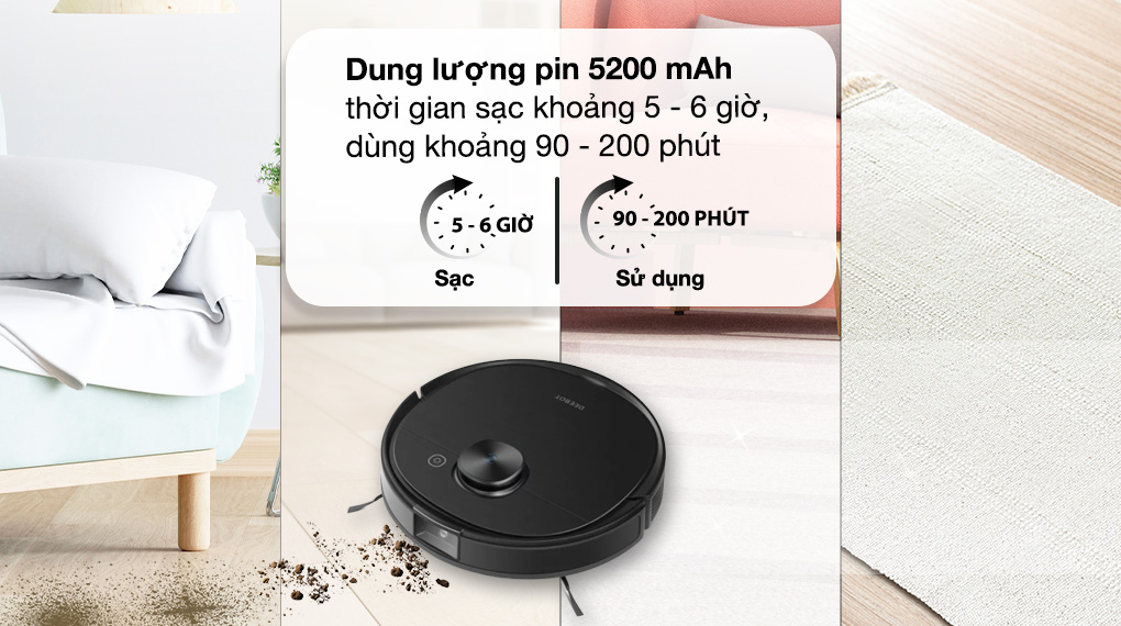 Ecovacs Deebot T9 Aivi thời gian sạc nhanh dung lượng pin lớn