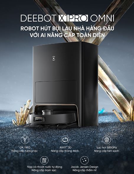 Thiết kế của Robot hút bụi Ecovacs Deebot X1 Pro Omni